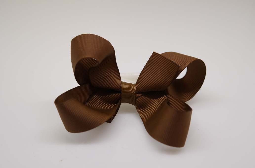 Large pinwheel hair Bow with colors  Brown